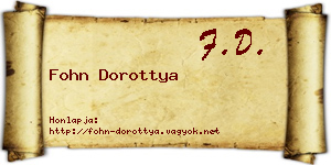 Fohn Dorottya névjegykártya